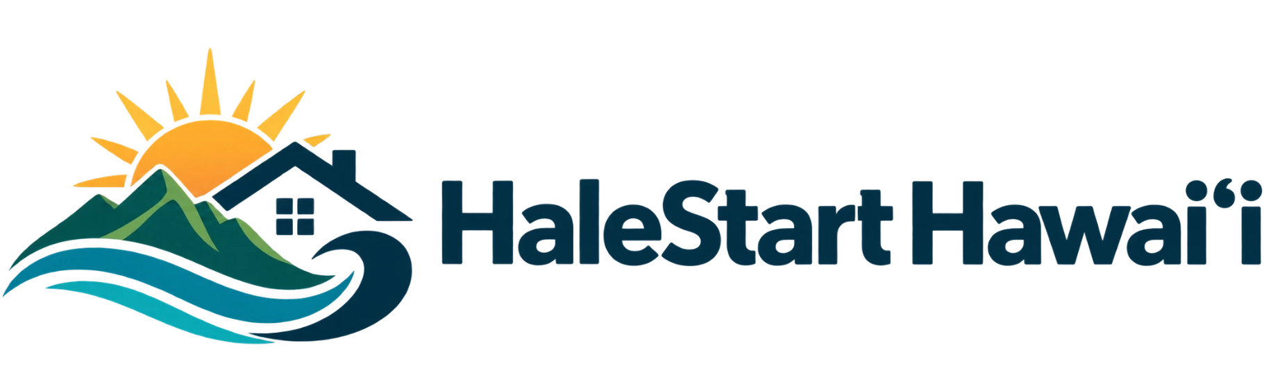 HaleStart Hawaiʻi — home, mountains and wave logo